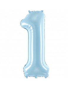 Balão Número 1 Azul Claro